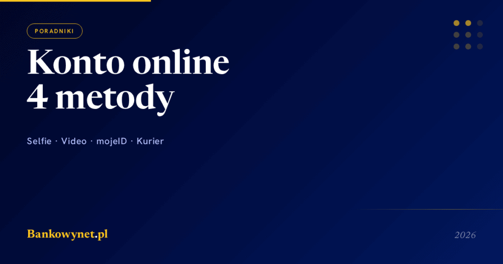 Jak założyć konto bankowe online 2026 — selfie, wideoweryfikacja, mojeID, kurier