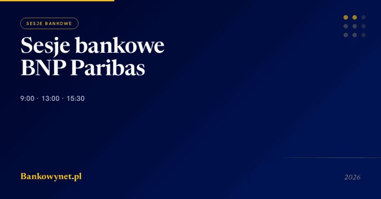 Sesje bankowe w BNP Paribas 2026 — godziny ELIXIR (9:00 / 13:00 / 15:30), Express i BLIK