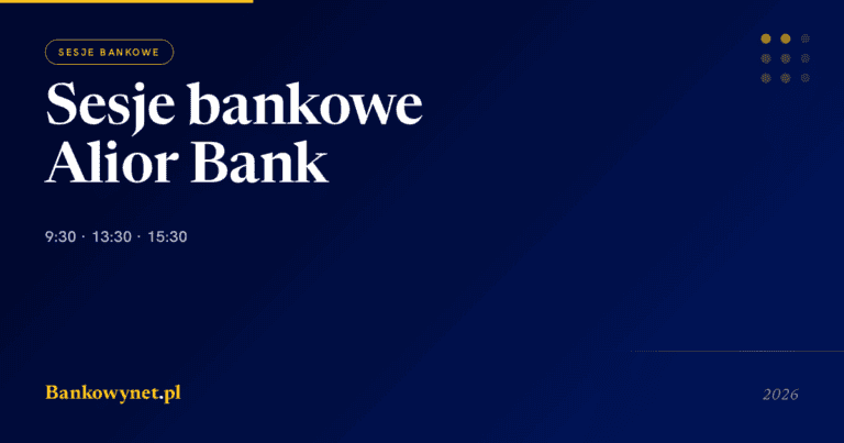 Sesje bankowe w Alior Bank 2026 — godziny ELIXIR (9:30 / 13:30 / 15:30), Express i BLIK