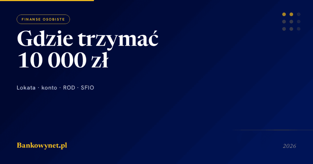 Gdzie trzymać 10 000 zł na 12 miesięcy — porównanie 4 sposobów (2026)
