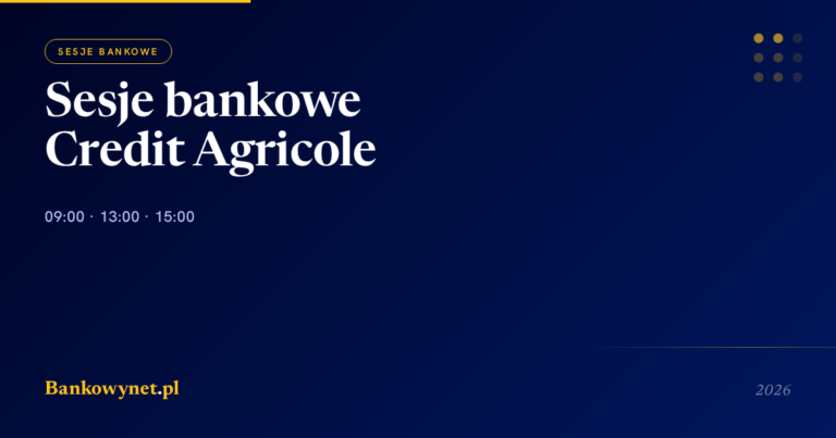 Sesje bankowe w Credit Agricole 2026 — godziny ELIXIR, Express i BLIK