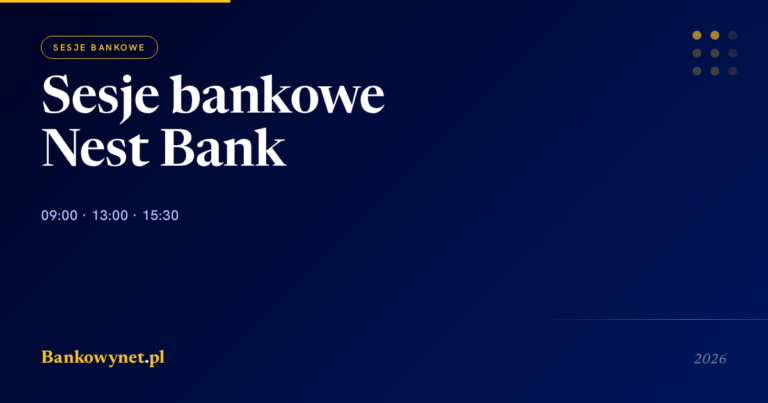 Sesje bankowe w Nest Bank 2026 — godziny ELIXIR, Express Elixir i BLIK
