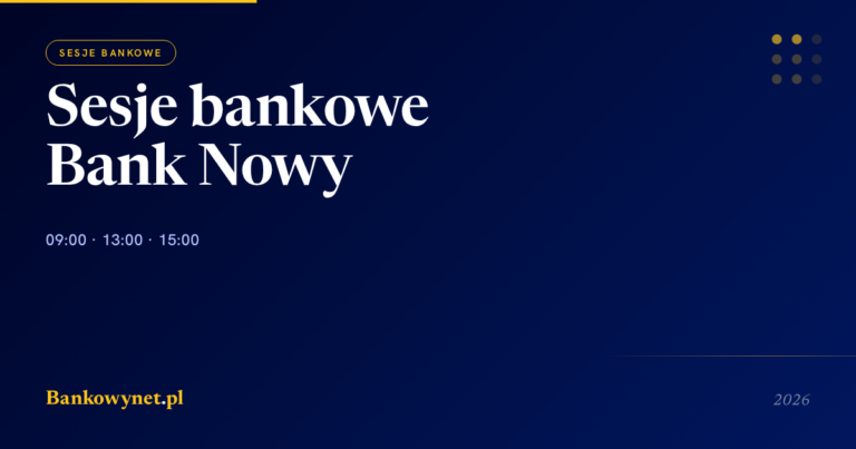 Sesje bankowe w Banku Nowym 2026 — godziny ELIXIR i Express Elixir