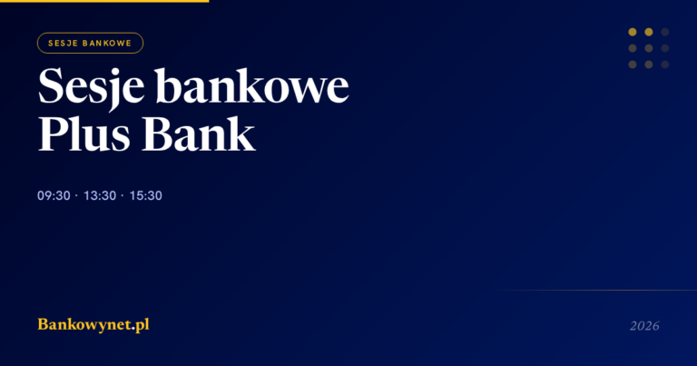 Sesje bankowe w Plus Bank 2026 — godziny ELIXIR, brak BLIK i przelewów natychmiastowych